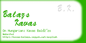 balazs kavas business card